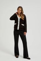 Sweter damski, rozpinany, czarny, Moodo