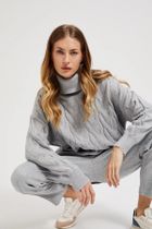 Sweter damski, szary, Moodo