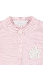 Sweter dziewczęcy, rozpinany, bawełna organiczna, różowy, Bellybutton