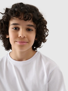 T-shirt chłopięcy, biały, 4F