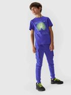 T-shirt chłopięcy, niebieski, 4F