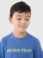 T-shirt chłopięcy, niebieski, 4F