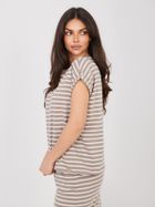 T-shirt damski, beżowy, Sublevel