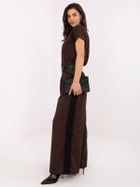 T-shirt damski, brązowy, Basic Feel Good