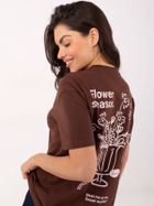 T-shirt damski, brązowy, Sublevel