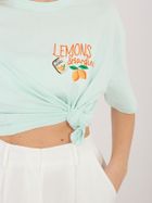 T-shirt damski, miętowy, Sublevel