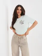 T-shirt damski, miętowy, Sublevel