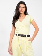 T-shirt damski, żółty, Basic Feel Good