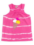 T-shirt dziewczęcy bez rękawów, różowy, Kanz