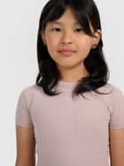 T-shirt dziewczęcy, beżowy, 4F