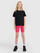 T-shirt dziewczęcy, czarny, 4F