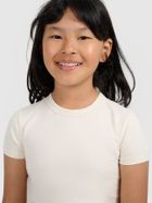 T-shirt dziewczęcy, ecru, 4F