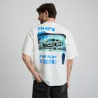 T-shirt oversize z nadrukiem na plecach NOWEAR