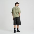 T-shirt unisex khaki oversize z bawełny czesanej NOWEAR