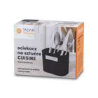 Tadar, Cuisine, ociekacz na sztućce, 2 komory, czarny, 13,5-7,5-10,8 cm