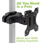 Techly, uchwyt na słup do monitora, LED/LCD 13-30, 10 kg, VESA regulowany, czarny