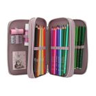 Top Model, Blooming Kitty, piórnik rozkładany, potrójny, z wyposażeniem, różowy