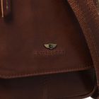 Torba listonoszka, brązowa, skórzana, Peterson