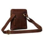 Torba listonoszka, brązowa, skórzana, Peterson