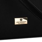 Torebka listonoszka, czarna, skóra ekologiczna, Peterson