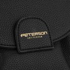 Torebka listonoszka, czarna, skóra ekologiczna, Peterson
