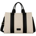 Torebka shopper, beżowo-czarna, Rovicky