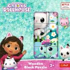 Trefl, Koci Domek Gabi, drewniana układanka klockowa, 9 elementów