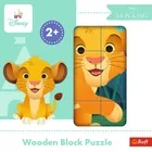 Trefl, Król Lew, drewniana układanka klocklowa, 9 elementów