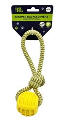 Trik&Roll, zabawka dla psa, szarpak z piłką, żółty, 20 cm
