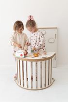 tupti.wood, 3w1: mały bujak montessori + mała zjeżdżalnia, chmurki + blat