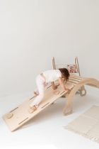 tupti.wood, duży bujak montessori + duża zjeżdżalnia, chmurki, naturalny