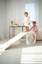 tupti.wood, kostka wielozadaniowa + mała zjeżdżalnia, chmurki