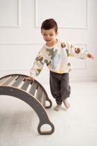 tupti.wood, mały bujak montessori, szary