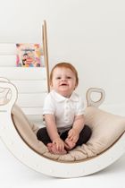 tupti.wood, poduszka do bujaka montessori, materac do małego bujaka, beżowy