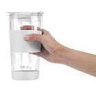 Vialli Design, kubek termiczny szklany ze słomką, 600 ml, biały Fuori