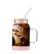 Vialli Design, słoik ze słomką, 600 ml, różowy Fuori