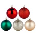 Vilde, bombki choinkowe, nietłukące, czerwone, zielone, szampańskie, 6 cm, 50 szt.