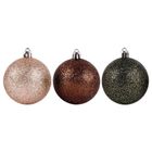 Vilde, bombki choinkowe nietłukące, perłowe, brązowe, zielone, 6 szt., 6 cm