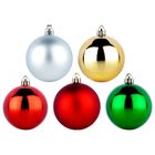 Vilde, bombki choinkowe, nietłukące, srebrne, czerwone, złote, zielone, 6 cm, 50 szt.
