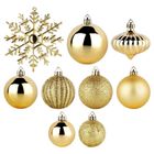 Vilde, bombki choinkowe, nietłukące, złote, 4 cm, 5 cm, 6 cm, 10 cm, 40 szt.