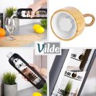 Vilde, butelka na wodę, szklana z silikonowym pokrowcem, czarna, 1l