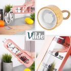 Vilde, butelka na wodę, szklana z silikonowym pokrowcem, łososiowa, 1l