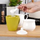 Vilde, cukierniczka i mlecznik, porcelanowe, białe, 3 elementów