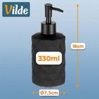 Vilde, dozownik do mydła, szklany, czarny, 330 ml