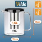 Vilde, dzbanek z zaparzaczem do herbaty, żaroodporny, szklany, 1,5 l