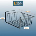 Vilde, koszyk podwieszany pod półkę, metalowy, czarny, 40,5-26-16 cm