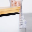 Vilde, maselniczka stalowa, biała z bambusową pokrywką