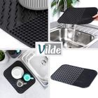 Vilde, mata do suszenia naczyń, silikonowa, czarna, 34-26,5 cm