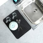 Vilde, mata do suszenia naczyń silikonowa, czarna, 40-30 cm