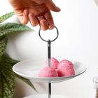 Vilde, patera porcelanowa, biała, 3-piętrowa, 34 cm